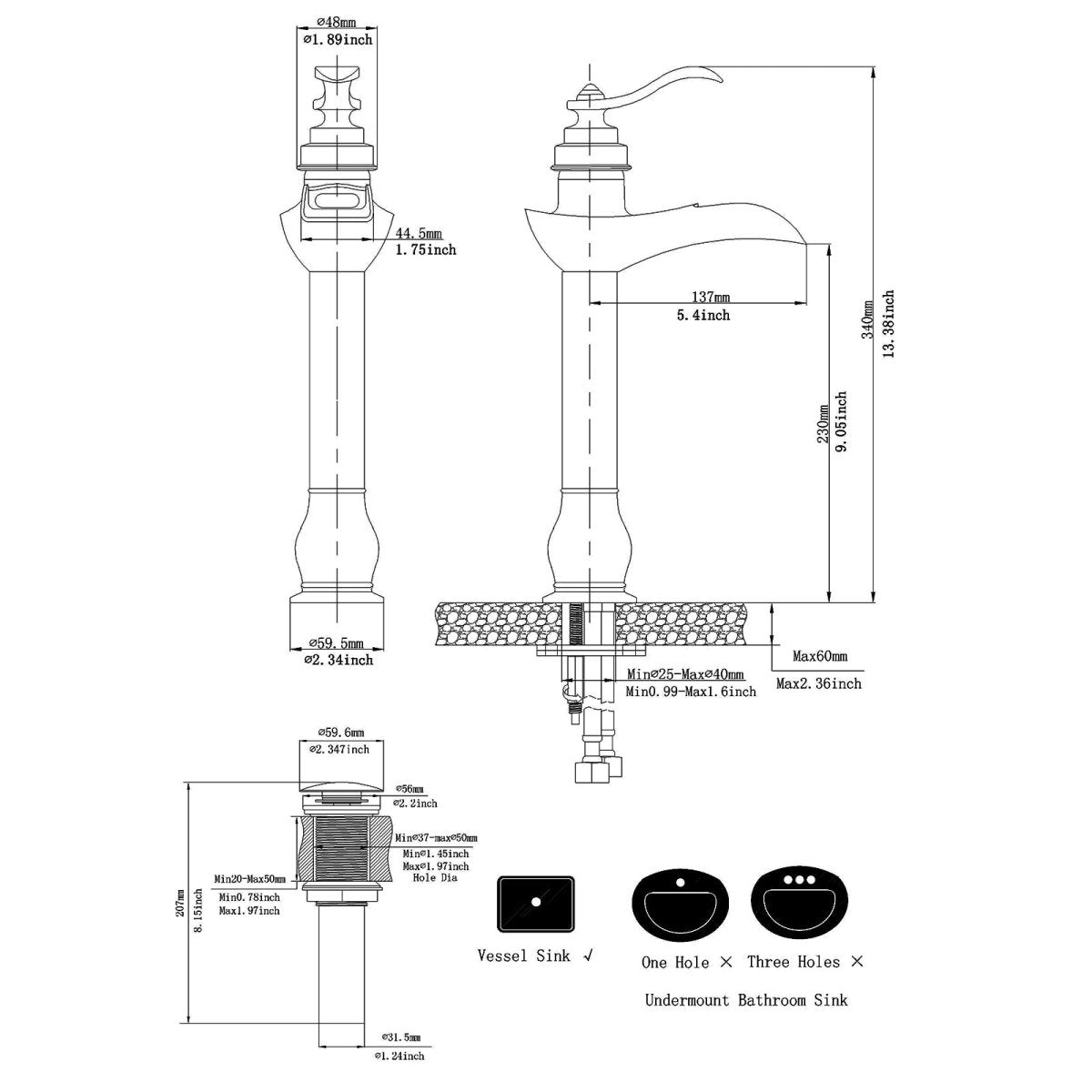 Waterfall Single Hole Single-Handle Bathroom Faucet Chrome-1 - buyfaucet.com