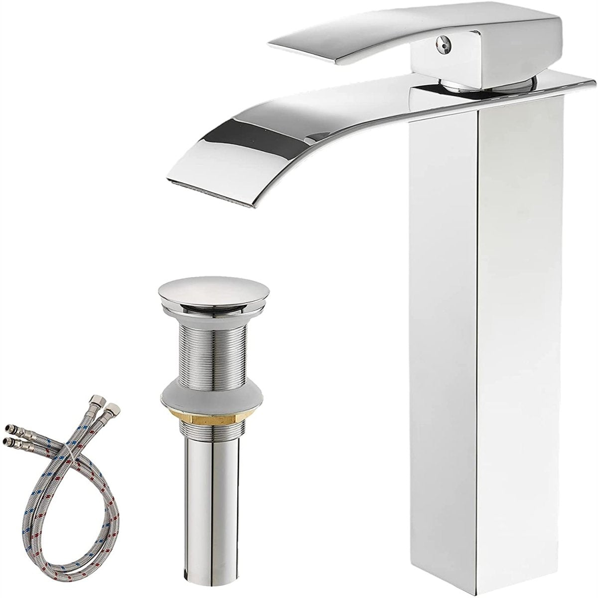 Waterfall Single Hole Single Handle Bathroom Faucet Chrome-1 - buyfaucet.com