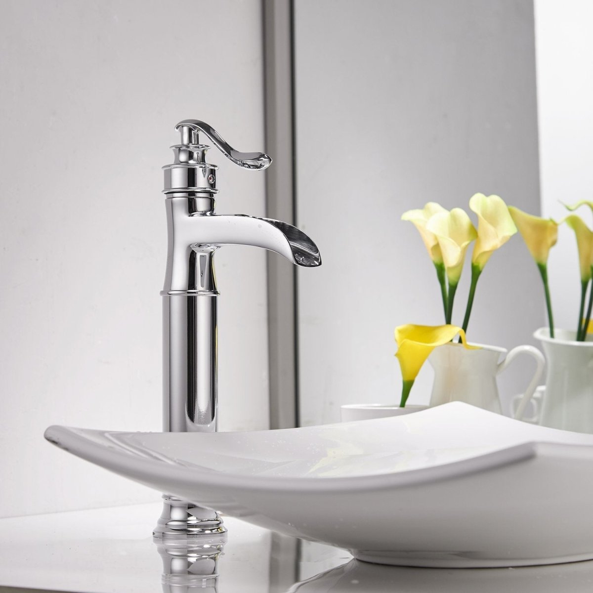 Waterfall Single Hole Single Handle Bathroom Faucet Chrome-1 - buyfaucet.com