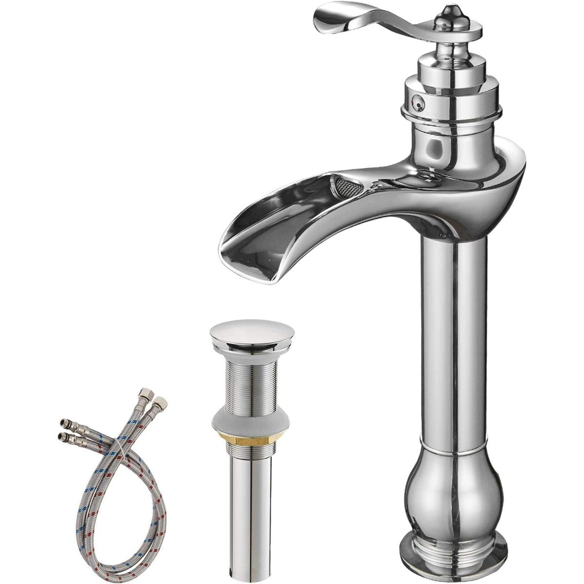 Waterfall Single Hole Single-Handle Bathroom Faucet Chrome-1 - buyfaucet.com