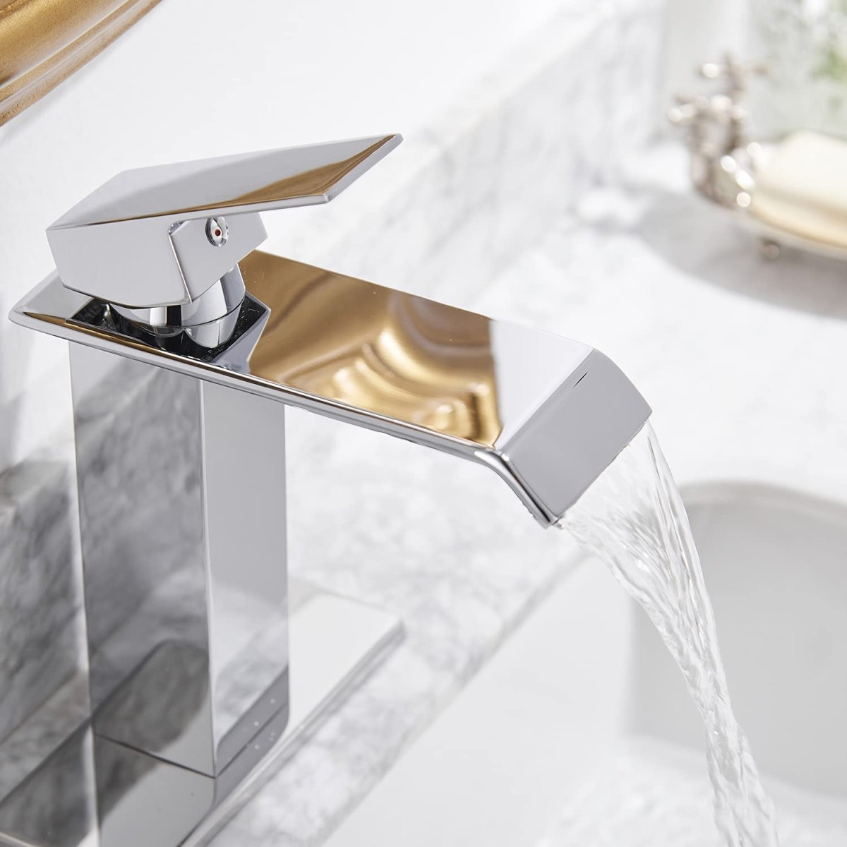 Waterfall Single Hole Single-Handle Bathroom Faucet Chrome-1 - buyfaucet.com