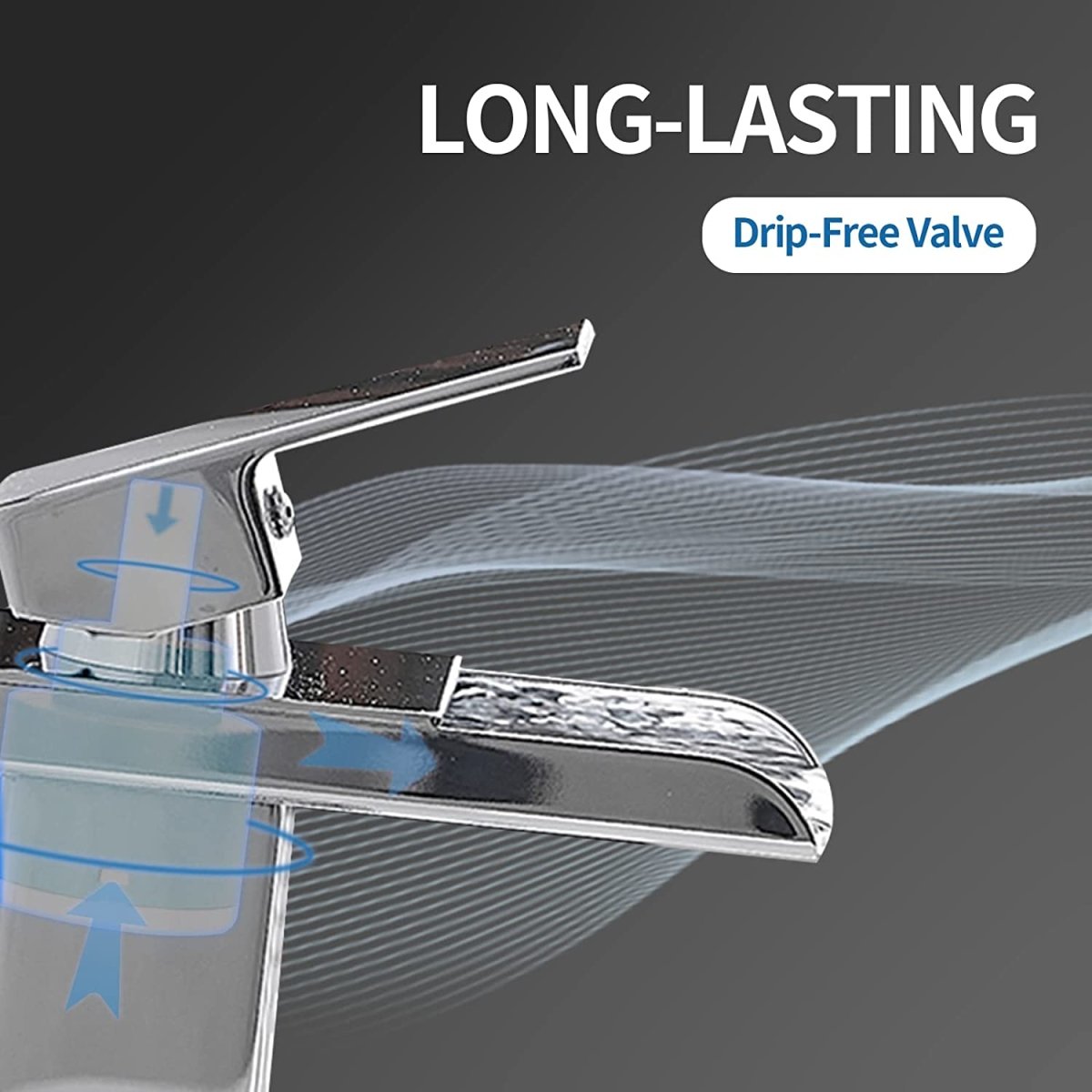 Waterfall Single Hole Single-Handle Bathroom Faucet Chrome-1 - buyfaucet.com
