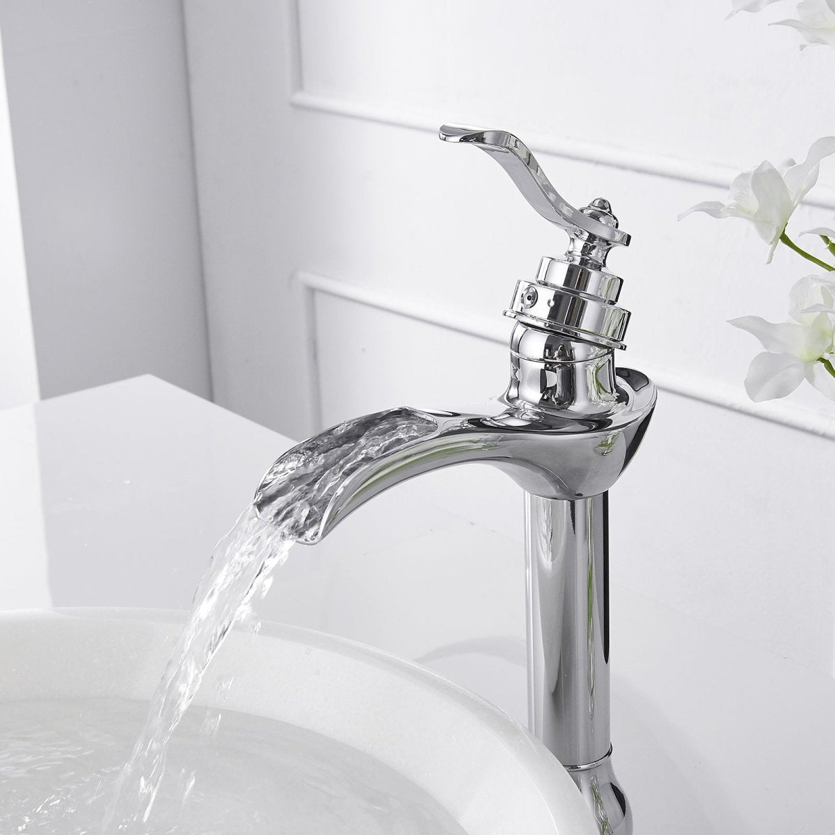 Waterfall Single Hole Single-Handle Bathroom Faucet Chrome-1 - buyfaucet.com