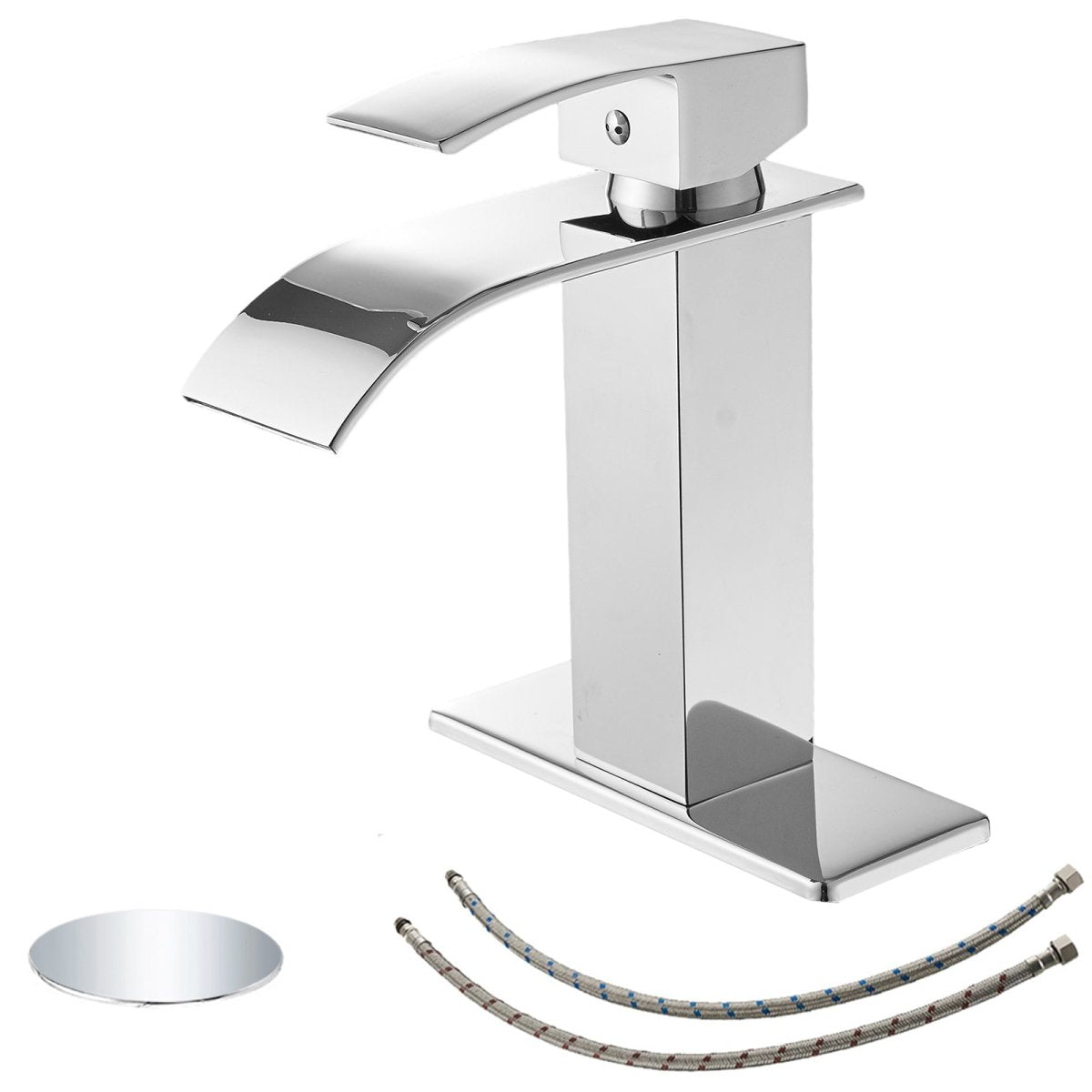 Waterfall Single Hole Single-Handle Bathroom Faucet Chrome-1 - buyfaucet.com