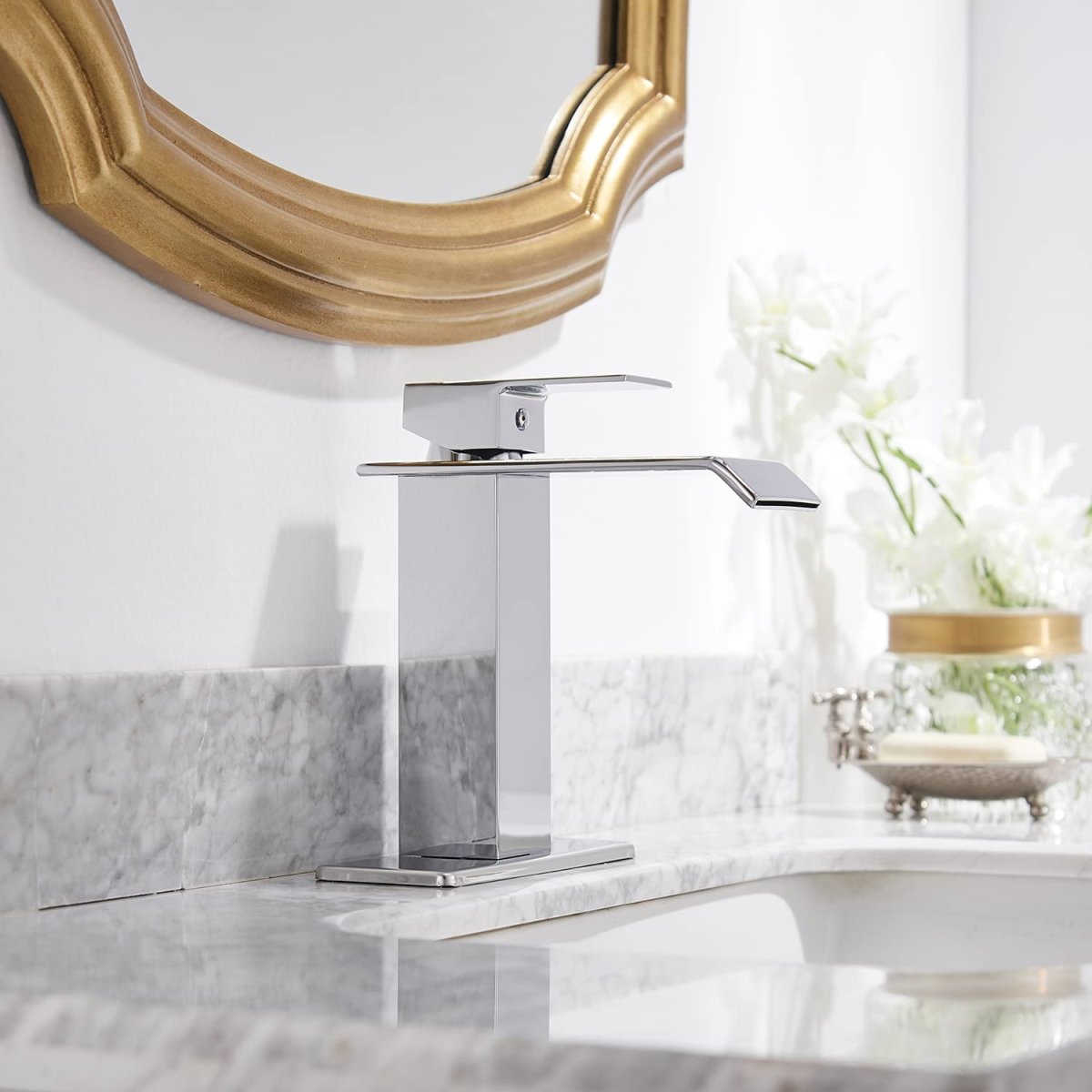 Waterfall Single Hole Single-Handle Bathroom Faucet Chrome-1 - buyfaucet.com
