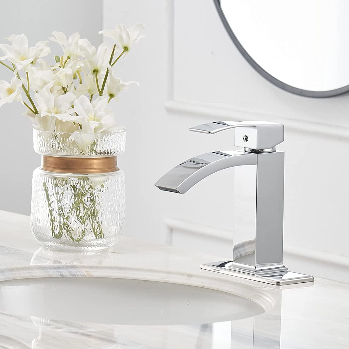 Waterfall Single Hole Single-Handle Bathroom Faucet Chrome - buyfaucet.com