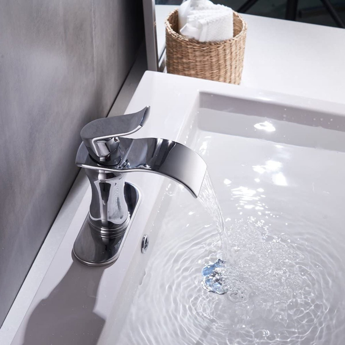 Waterfall Single Hole Single-Handle Bathroom Faucet Chrome - buyfaucet.com