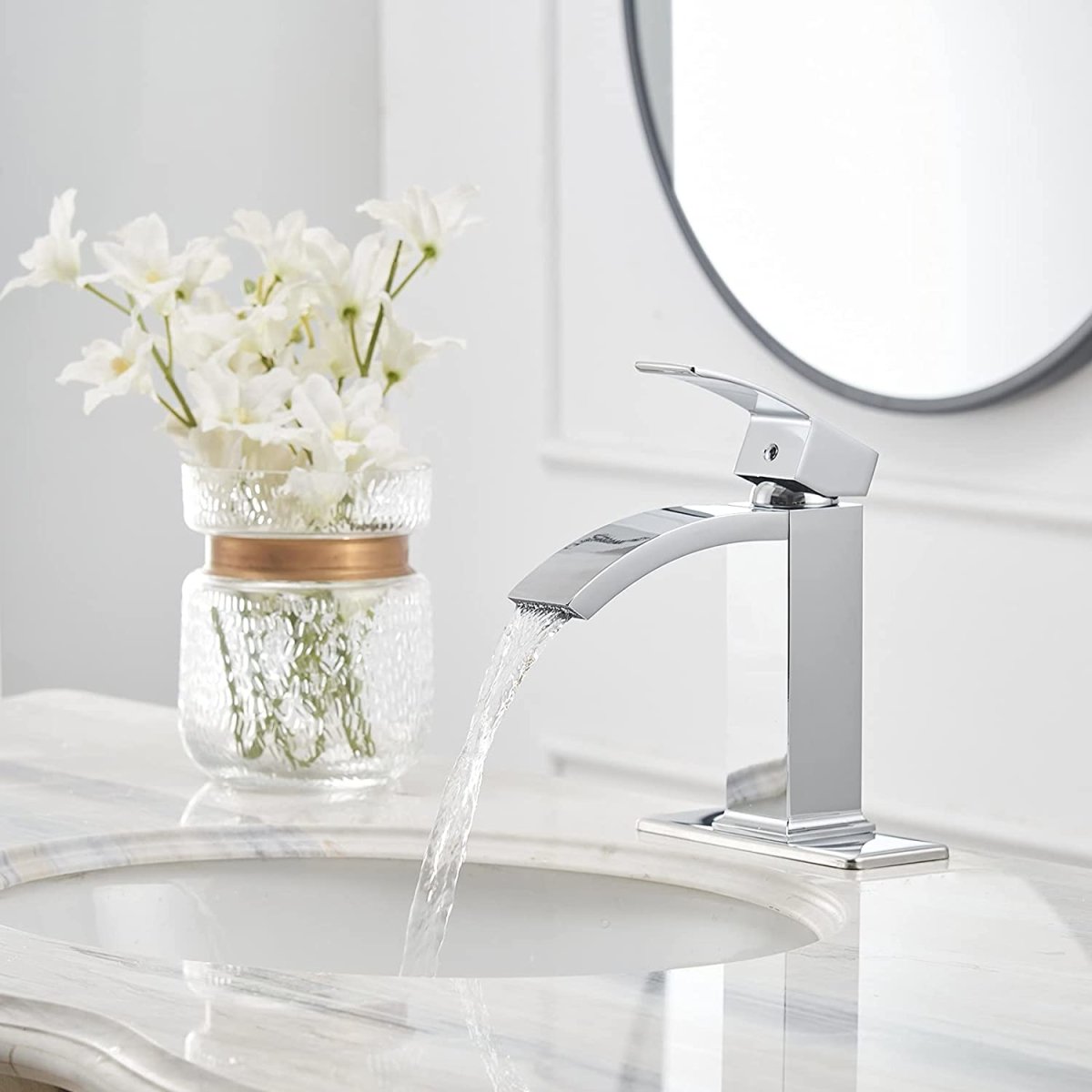 Waterfall Single Hole Single-Handle Bathroom Faucet Chrome - buyfaucet.com