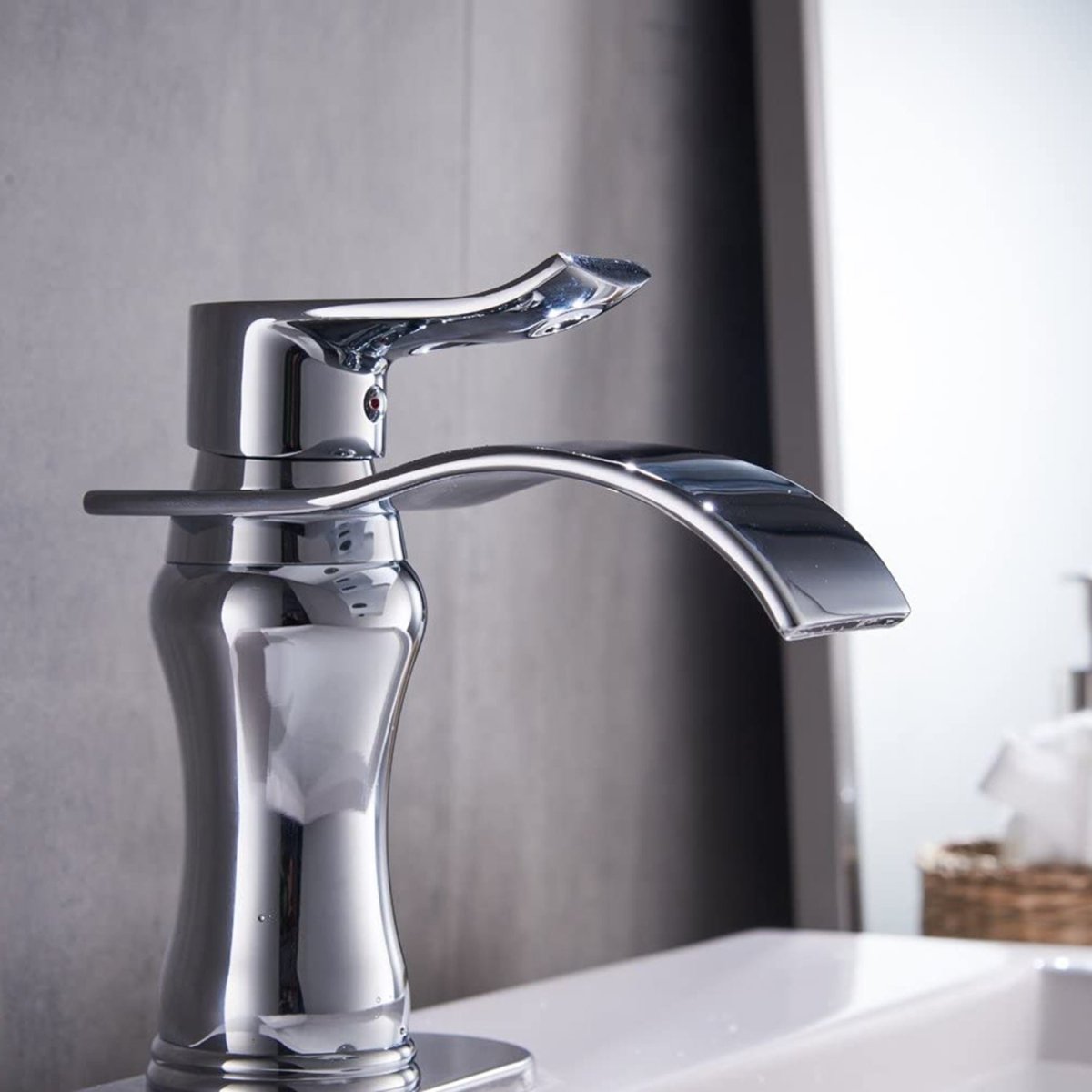 Waterfall Single Hole Single-Handle Bathroom Faucet Chrome - buyfaucet.com