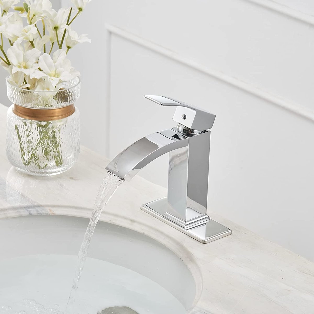 Waterfall Single Hole Single-Handle Bathroom Faucet Chrome - buyfaucet.com