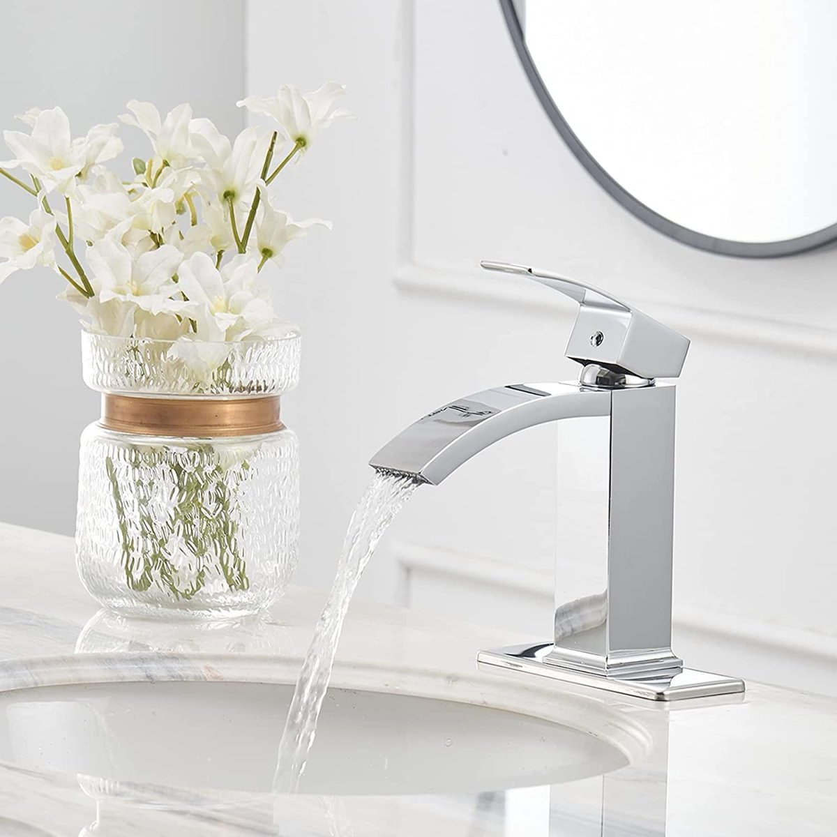 Waterfall Single Hole Single-Handle Bathroom Faucet Chrome - buyfaucet.com