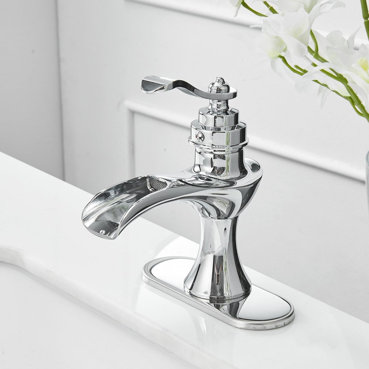 Waterfall Single Hole Single-Handle Bathroom Faucet Chrome - buyfaucet.com
