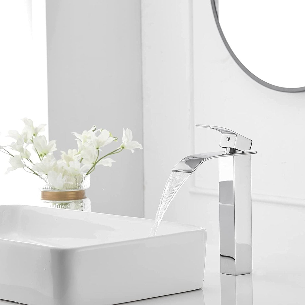 Waterfall Single Hole Single Handle Bathroom Faucet Chrome - buyfaucet.com