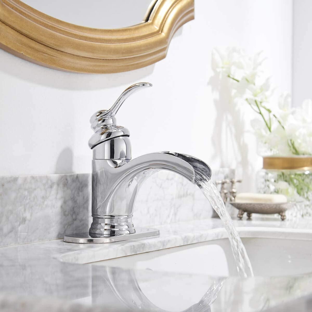 Waterfall Single Hole Single-Handle Bathroom Faucet Chrome - buyfaucet.com