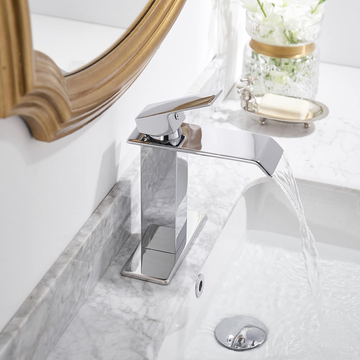 Waterfall Single Hole Single-Handle Bathroom Faucet Chrome - buyfaucet.com