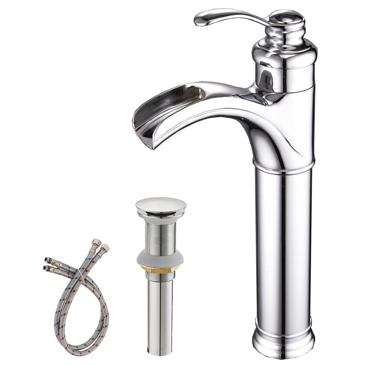 Waterfall Single Hole Single-Handle Bathroom Faucet Chrome - buyfaucet.com