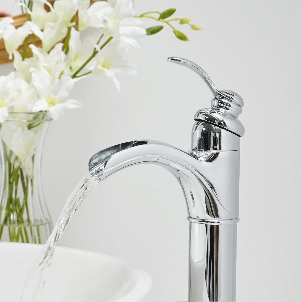 Waterfall Single Hole Single-Handle Bathroom Faucet Chrome - buyfaucet.com