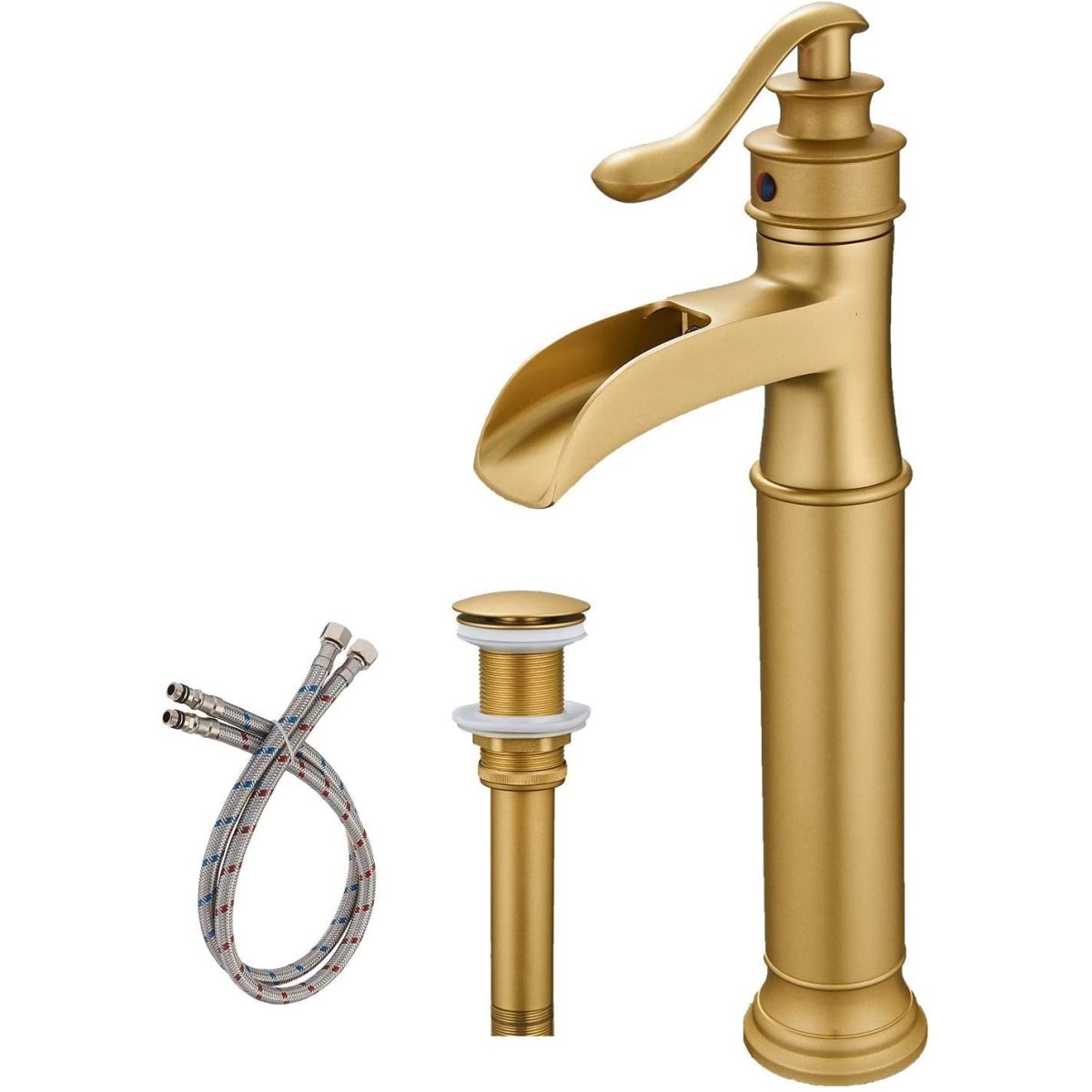 Waterfall Single Hole Single-Handle Bathroom Faucet Gold - buyfaucet.com