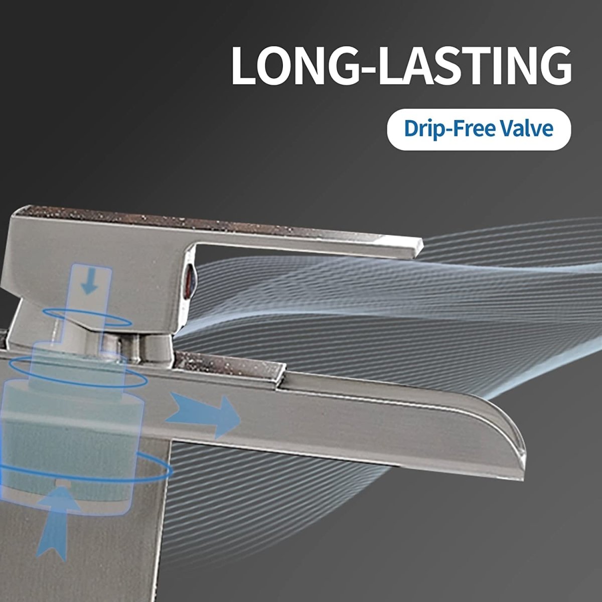 Waterfall Single Hole Single-Handle Bathroom Faucet Nickel-1 - buyfaucet.com