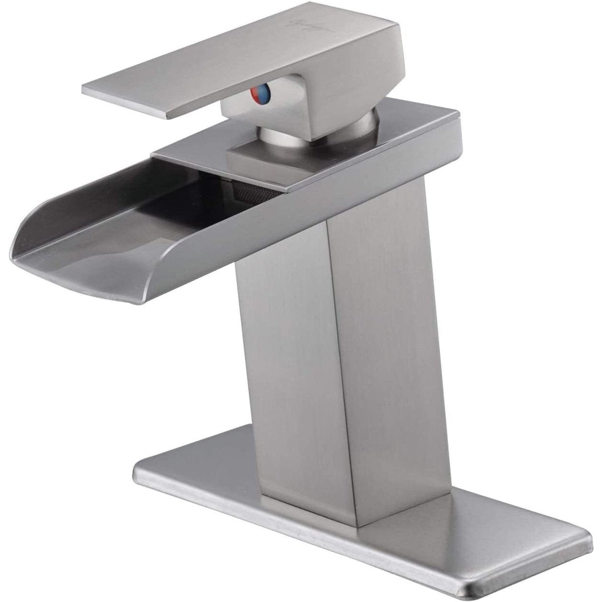 Waterfall Single Hole Single-Handle Bathroom Faucet Nickel-1 - buyfaucet.com