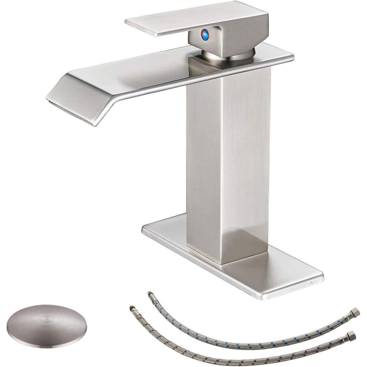 Waterfall Single Hole Single-Handle Bathroom Faucet Nickel-1 - buyfaucet.com