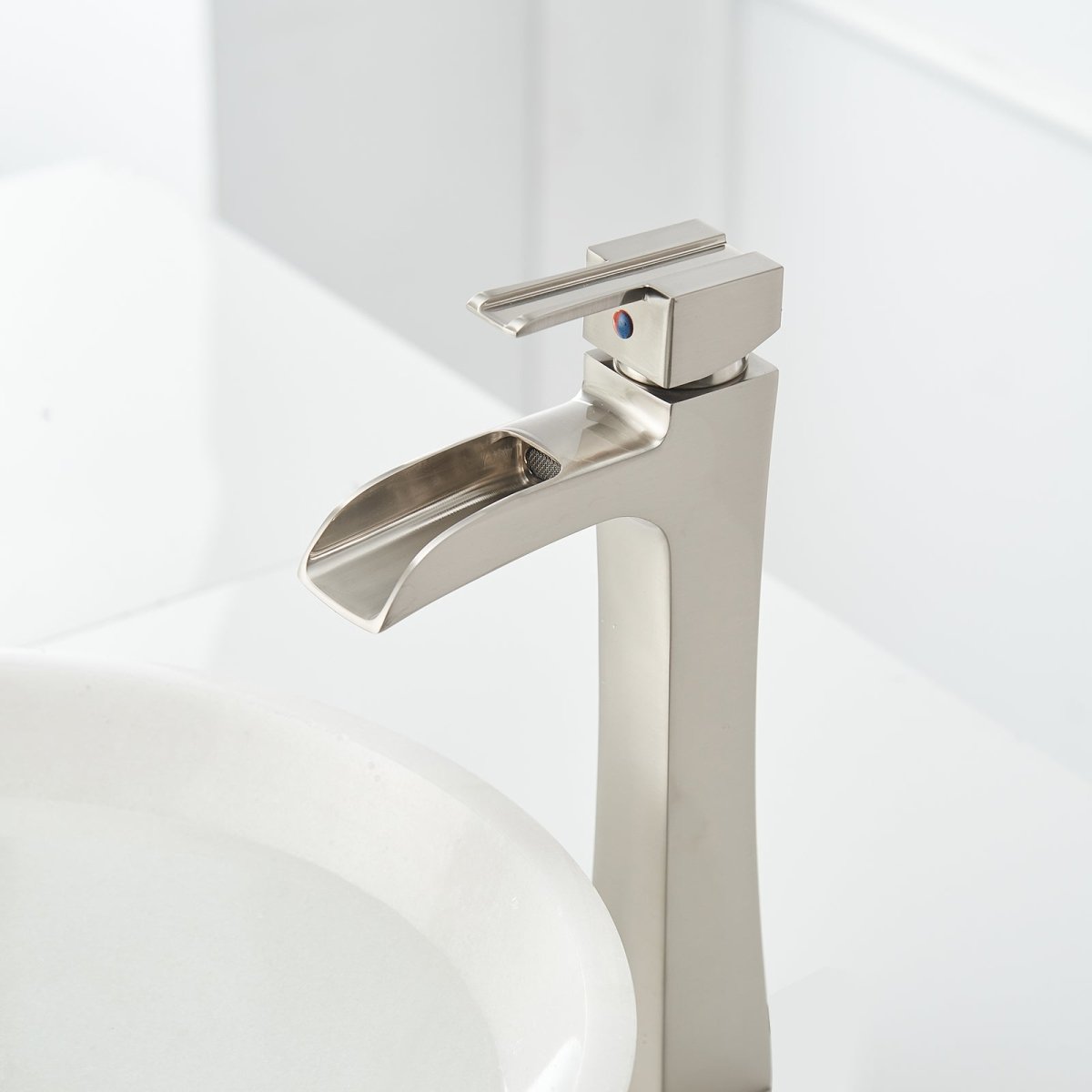 Waterfall Single Hole Single-Handle Bathroom Faucet Nickel - buyfaucet.com
