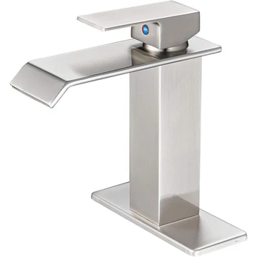 Waterfall Single Hole Single-Handle Bathroom Faucet Nickel - buyfaucet.com