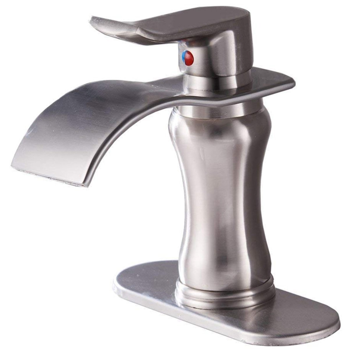Waterfall Single Hole Single-Handle Bathroom Faucet Nickel - buyfaucet.com