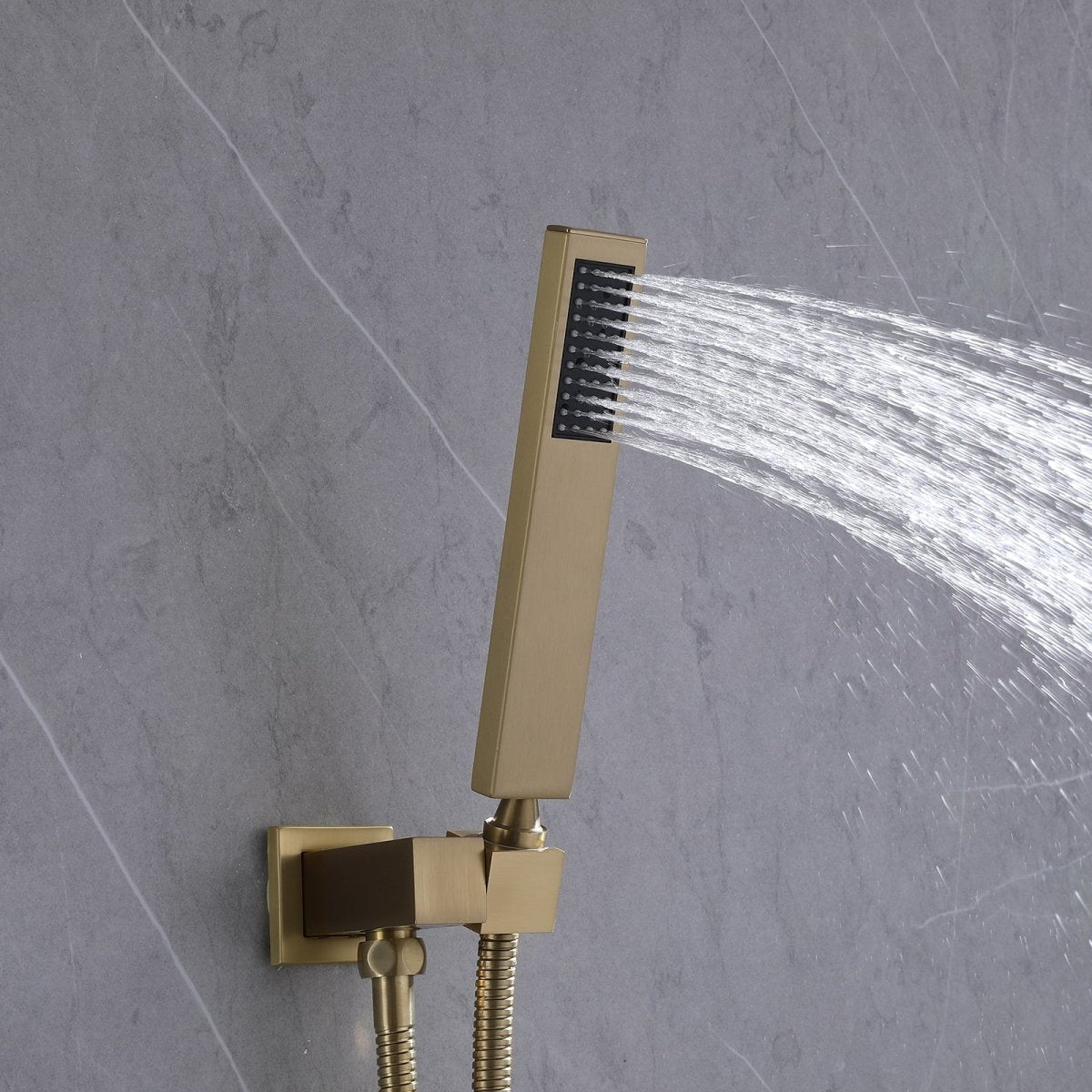 Waterfall Spout 3-Spray Tub and Shower Faucet Brushed Gold - buyfaucet.com