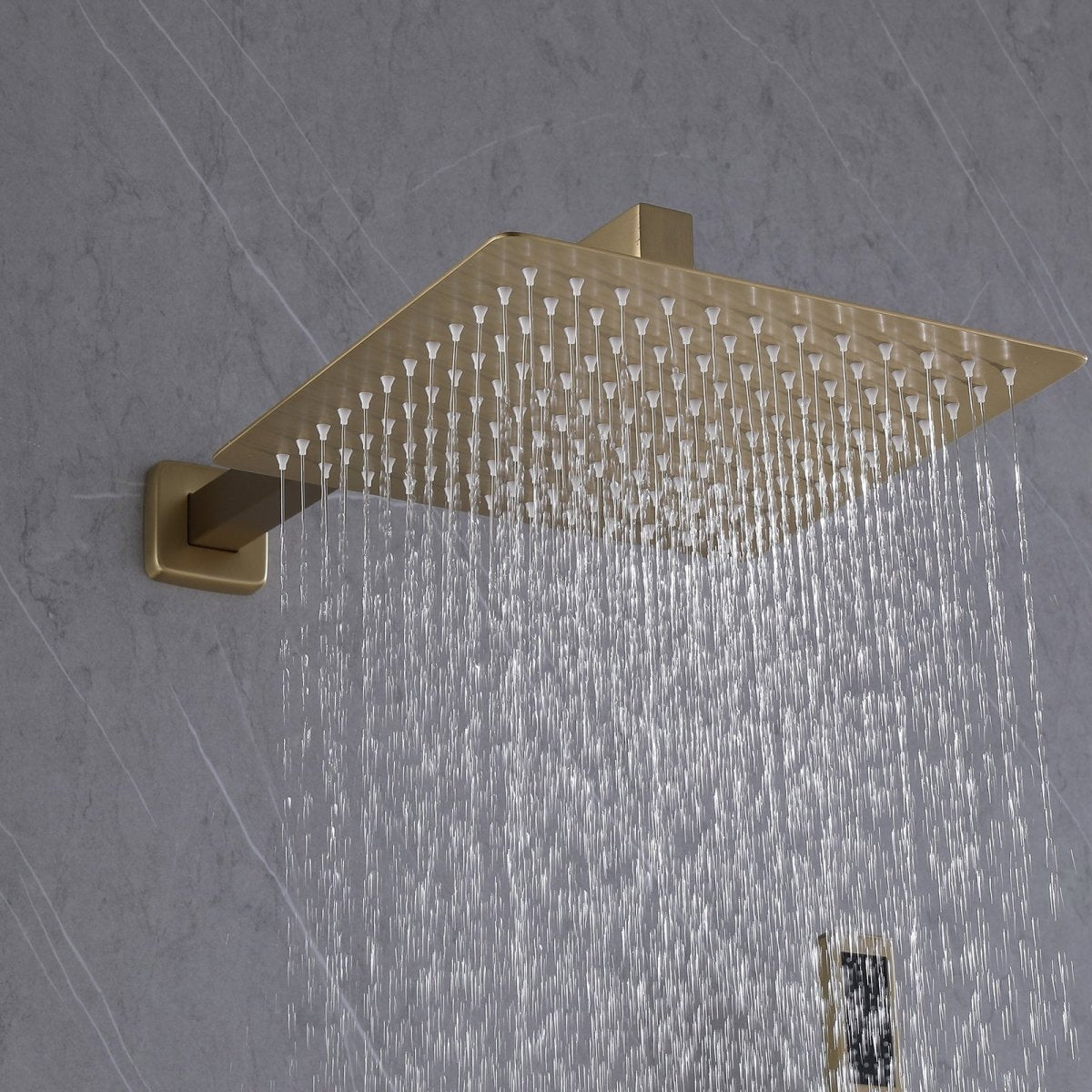 Waterfall Spout 3-Spray Tub and Shower Faucet Brushed Gold - buyfaucet.com