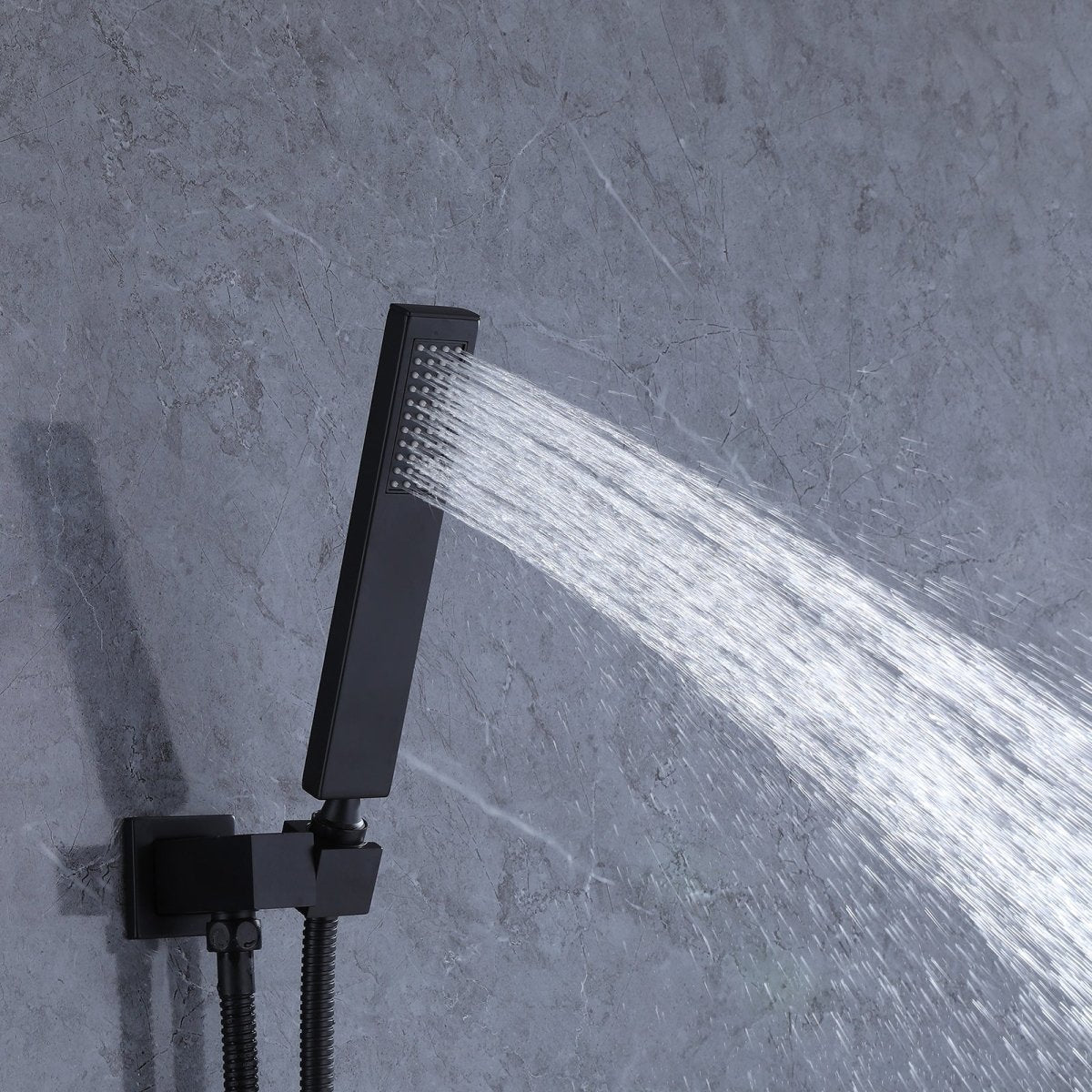 Waterfall Spout 3-Spray Tub and Shower Faucet Matte Black - buyfaucet.com