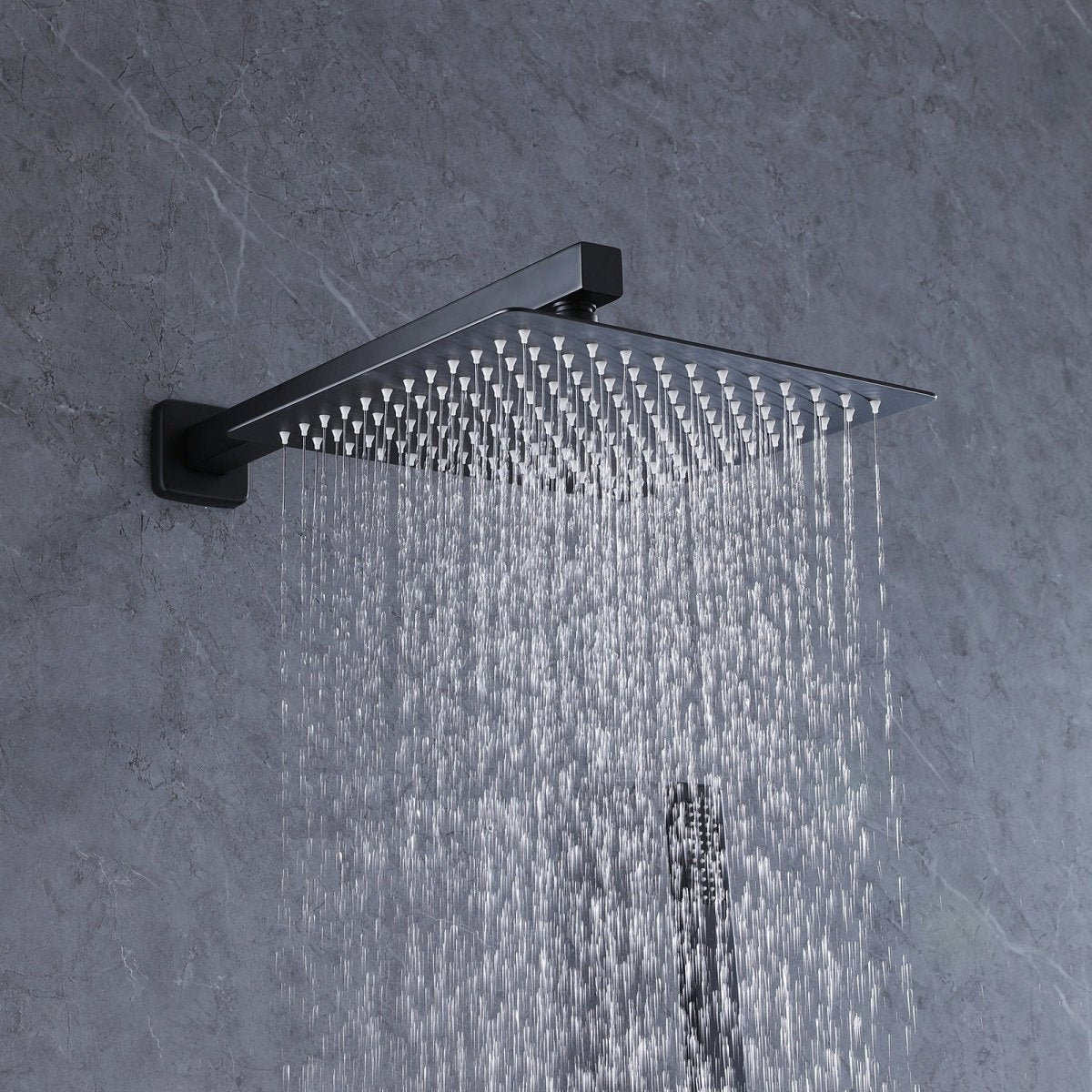 Waterfall Spout 3-Spray Tub and Shower Faucet Matte Black - buyfaucet.com