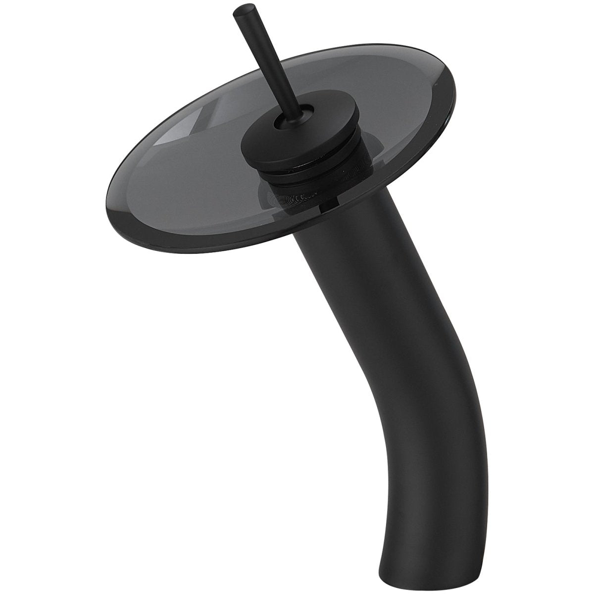Waterfall Tall Spout Single-Handle Bathroom Faucet Black - buyfaucet.com