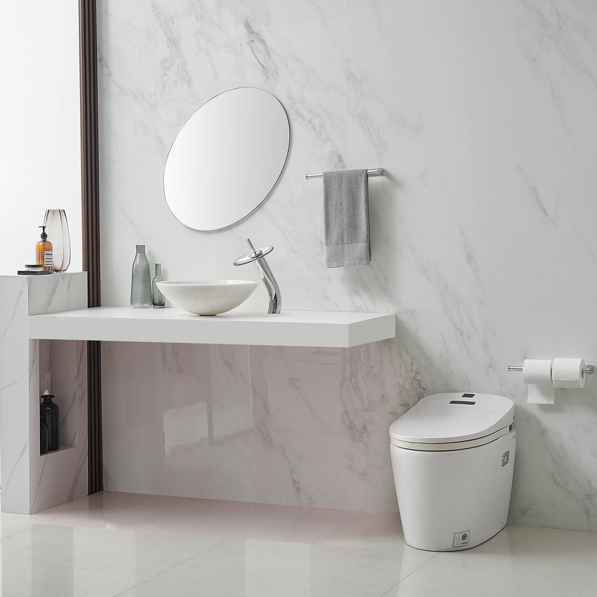 Waterfall Tall Spout Single-Handle Bathroom Faucet Chrome - buyfaucet.com
