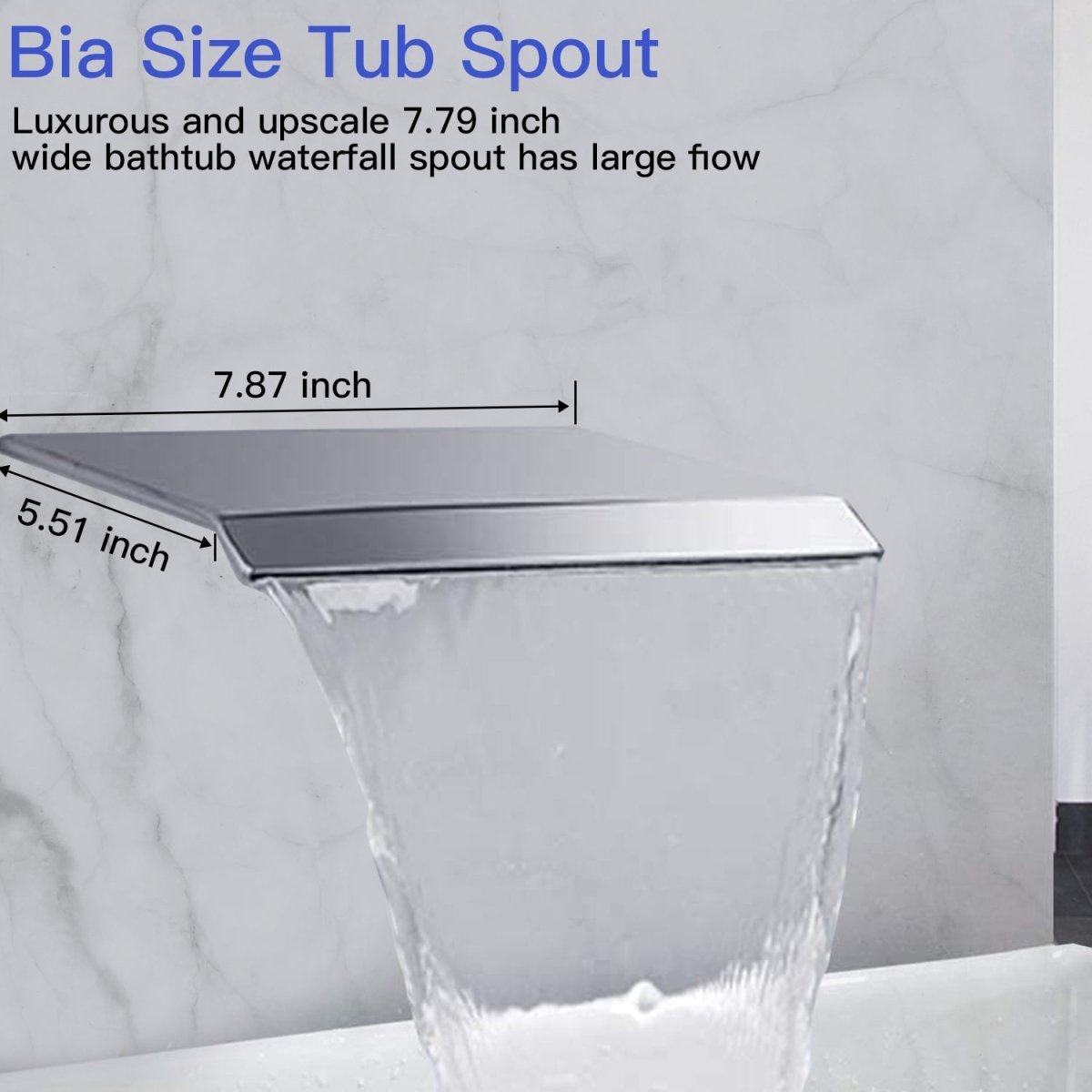 Waterfall Tub Spout Faucet in Polished Chrome - buyfaucet.com
