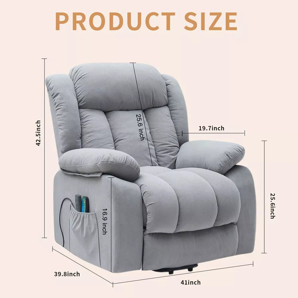 zazzeri Recliner Chair for Small Spaces Rocking Light Gray