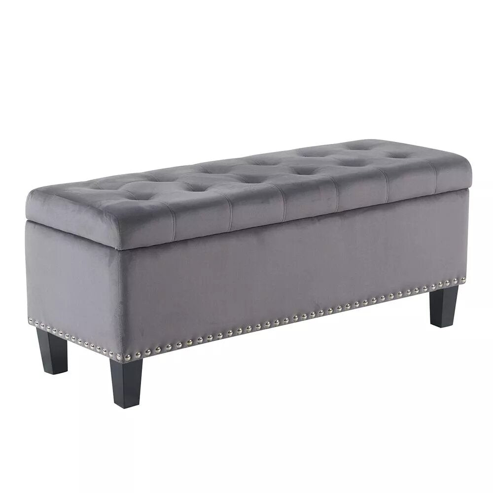 Storage Bench for Bedroom Entryway Gray