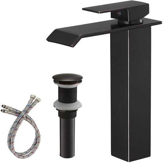 zazzeri Waterfall Single Hole Bathroom Faucet Oil Rubbed Bronze - buyfaucet.com