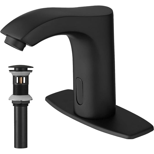 Automatic Sensor Touchless Bathroom Sink Faucet Matte Black - buyfaucet.com