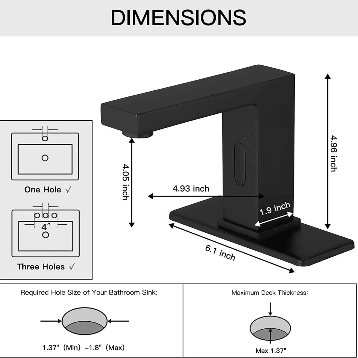 BWE Bathroom Faucet Automatic Sensor Touchless Single-Hole – Buyfaucet.com