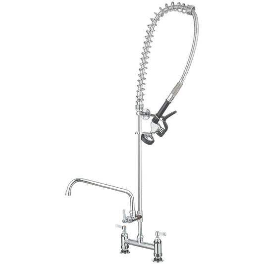 Pull Down 2-Handle Wall Mount Kitchen Faucet Polished Chrome - buyfaucet.com