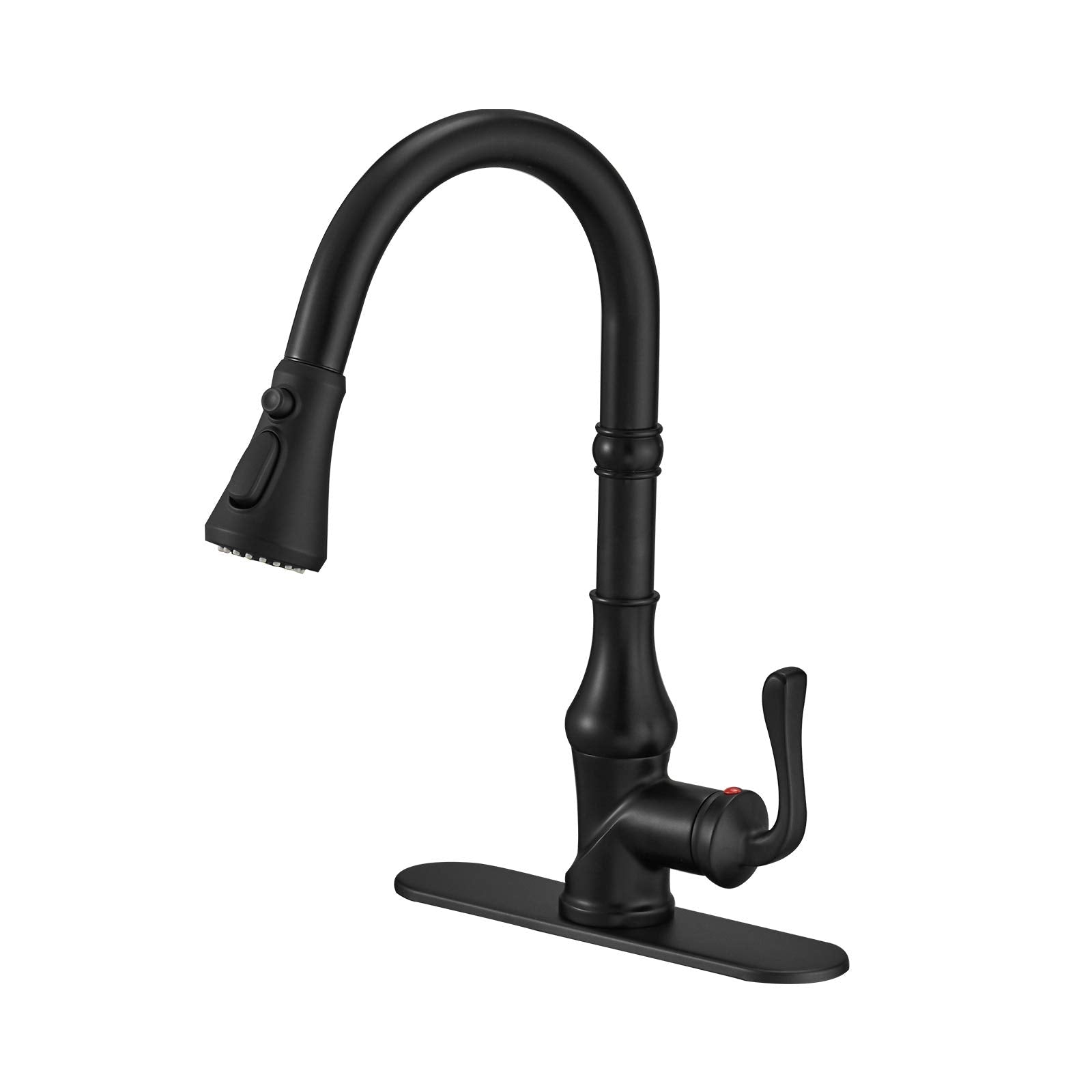 Pull-Down 3 Sprayers Kitchen Faucet Matte Black - buyfaucet.com