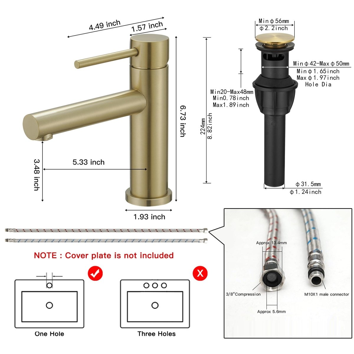 Single-Handle Low-Arc Drip-Free Vanity Bathroom Faucet Gold - buyfaucet.com