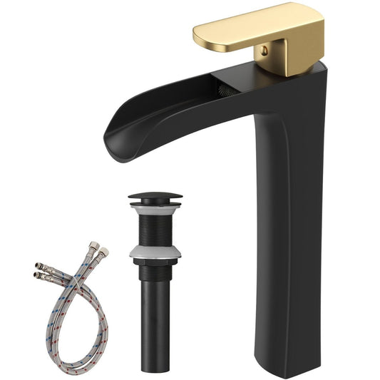 Single Hole Single Handle Bathroom Faucet Black Gold - buyfaucet.com