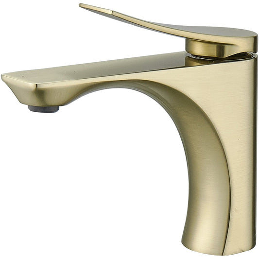 Single Hole Single-Handle Bathroom Faucet in Brushed Gold - buyfaucet.com