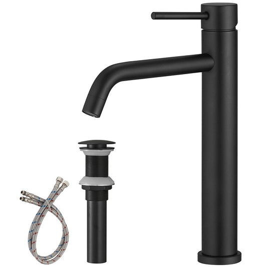 Single Hole Single Handle Vessel Sink Bathroom Faucet Black - buyfaucet.com