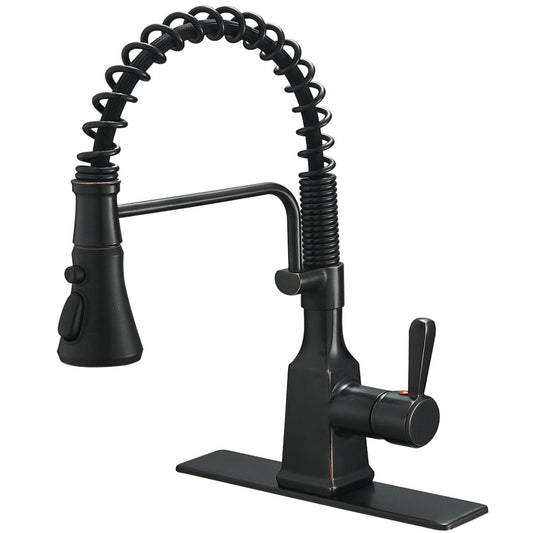 Single-Hole Sprayer 3 Spray Kitchen Faucet Oil Rubbed Bronze - buyfaucet.com