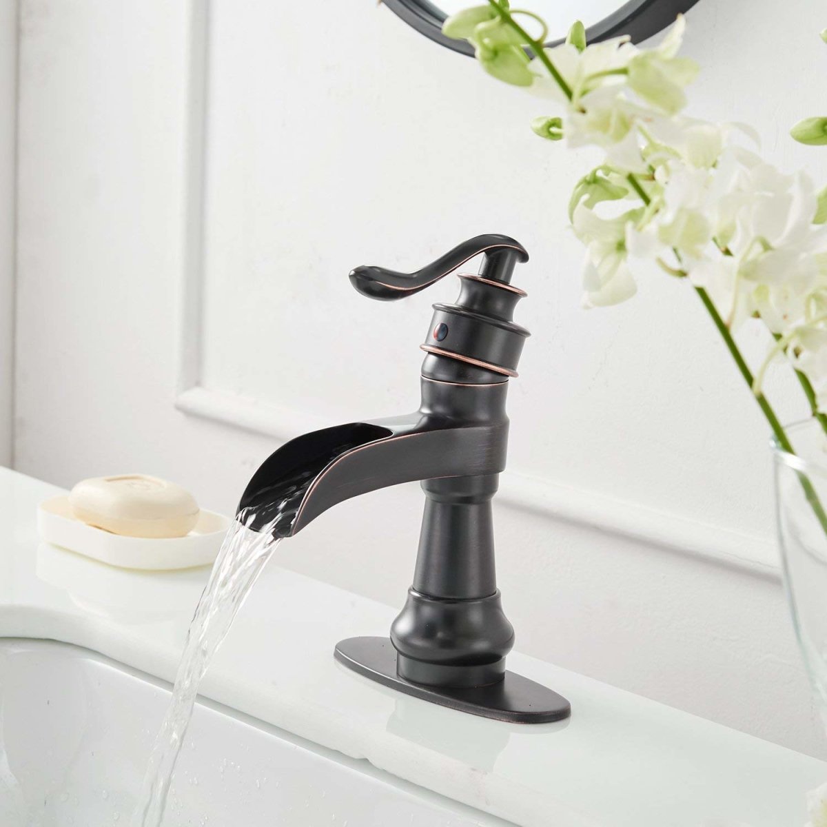 BWE Bathroom Sink Faucet Oil Rubbed Bronze newest Waterfall