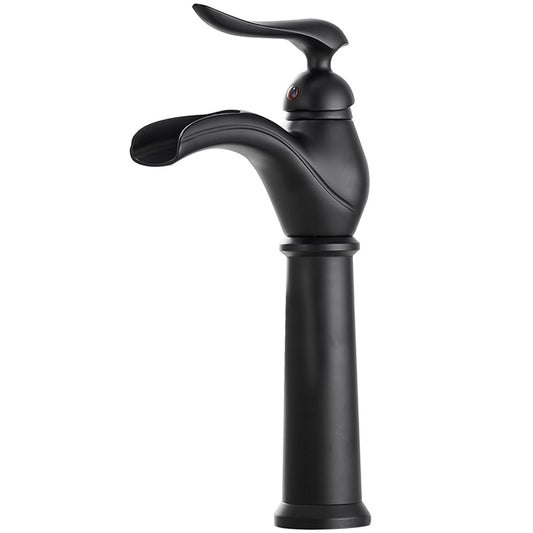 Waterfall Single Hole 1-Handle Bathroom Sink Faucet Black - buyfaucet.com