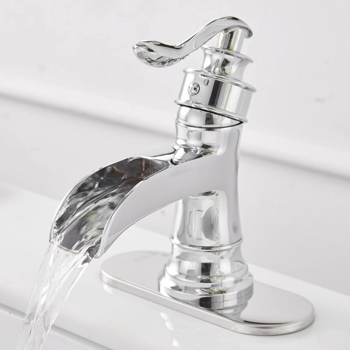 Waterfall Single Hole Single-Handle Bathroom Faucet Chrome-1 - buyfaucet.com